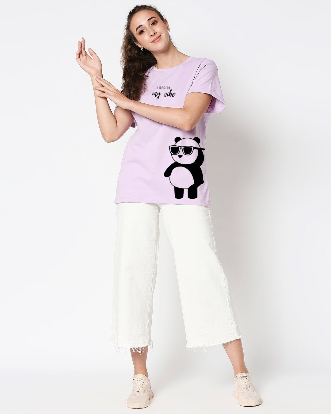 Women's Purple Casual Boyfriend Fit Printed Half Sleeves Tshirt