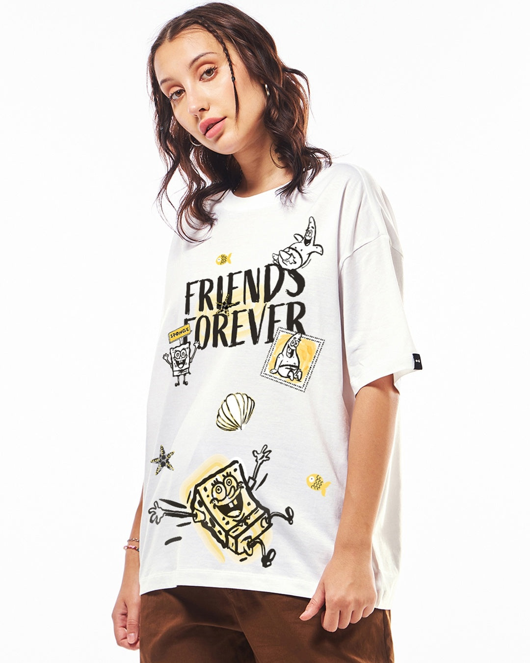 Women's White Streetwear Half Sleeves Tshirt