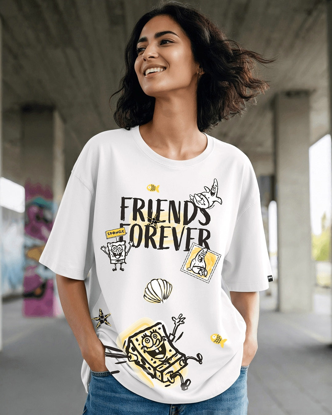 Women's White Streetwear Half Sleeves Tshirt
