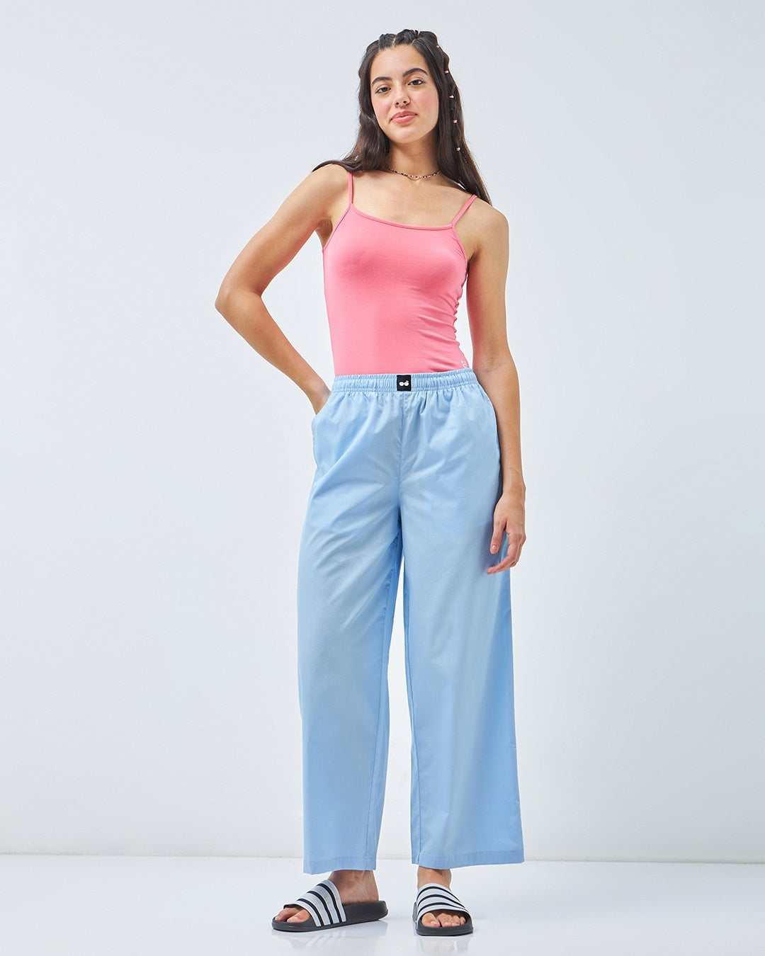 Women's Blue Casual Solid Pyjama