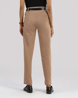 Women's Beige Formal Solid Pant