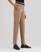Women's Beige Formal Solid Pant