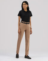 Women's Beige Formal Solid Pant