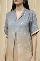 Women's Gray Festive Three Quarter Sleeves Co-ords Set
