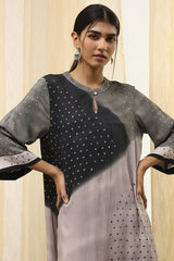 Women's Gray Festive Three Quarter Sleeves Kurta Sets