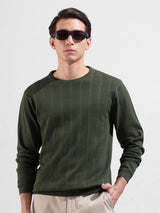 Men's Slim Fit Textured Round Neck Tshirt