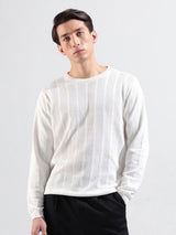 Men's Slim Fit Textured Round Neck Tshirt