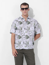 Men's White Casual Solid Half Sleeves Shirt