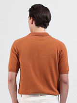 Men's Slim Fit Textured Polo Collar Tshirt