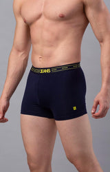 Men's Navy Mid-Rise Solid Trunk