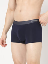 Men's Navy Mid-Rise Solid Trunk