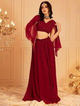 Women's Red Top With Skirt Co-ords