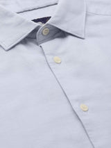 Men's Blue Casual Regular Fit Solid Full Sleeves Shirt