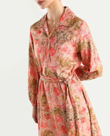 Women's Youat Multicolor Viscose Floral Print Bishop Sleeve Mini Fit And Flared Dress