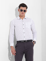 Men's Black Formal Self Design Full Sleeves Shirt