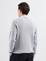 Men's Slim Fit Textured Polo Collar Tshirt